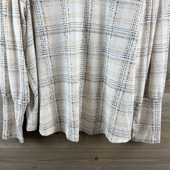 Zac & Rachel Womens Shirt Long Sleeve Vneck Plaid Pullover Boho Casual Size 2X - Picture 3 of 8